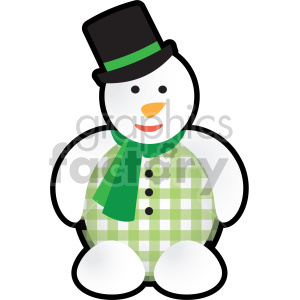 Festive Snowman with Top Hat and Scarf