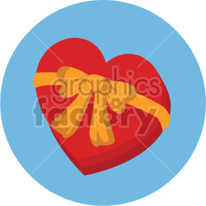 box of valentine candy vector icon on blue background