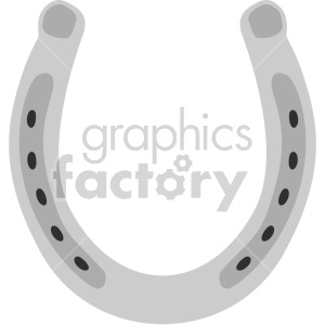 A simple clipart image of a gray horseshoe, symbolizing luck, often associated with St. Patrick's Day and Irish culture.