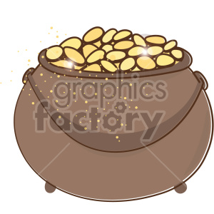 Clipart image of a pot filled with gold coins, symbolizing St. Patrick's Day.