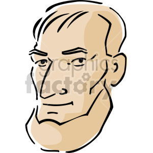 Clipart illustration of a man's face with a stylized beard.