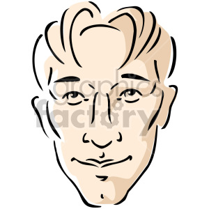 Clipart image of a man's face with simple line art and shading.