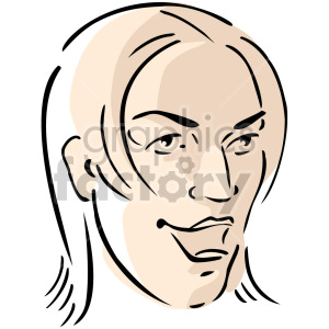 Clipart illustration of a woman's face with a sassy expression.