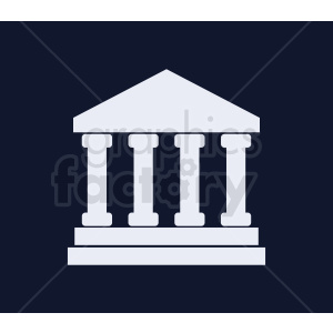 This clipart image features a simplified illustration of a classical building with columns, symbolizing architecture, law, or government.