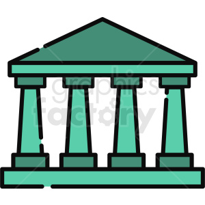 Clipart image of a classical building with columns, resembling an ancient Greek or Roman temple or courthouse.