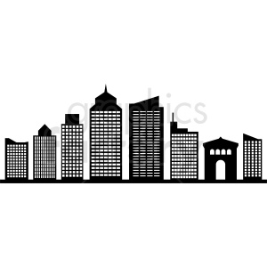 black philadelphia city skyline vector no label