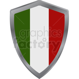 italy flag shield icon design on white background