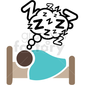 african american person sleeping dreaming in bed color icon vector
