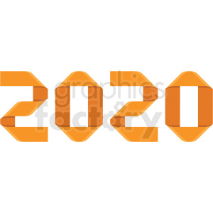 2020 ribbon new year clipart
