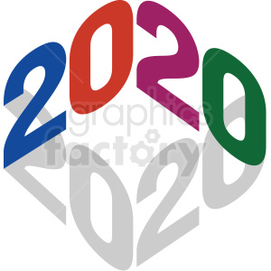 Colorful geometric design featuring the numbers 2020. 