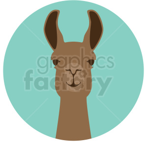 llama head on circle background