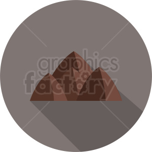 mountains vector icon on dark circle background