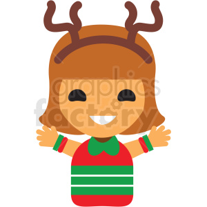 christmas avatar girl vector icon