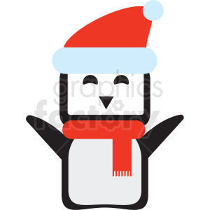 christmas avatar penguin vector icon