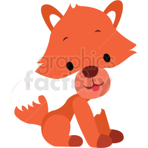 baby cartoon fox vector clipart
