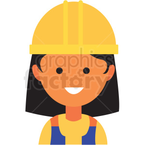 female construction worker emote icon vector clipart