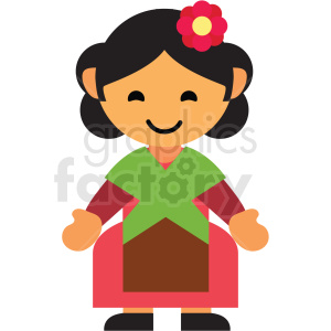Spain female character icon vector clipart