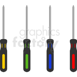 four screwdrivers vector