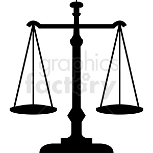black and white scales of justice vector clipart