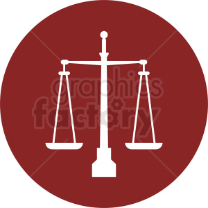   scale of justice vector clipart red icon 