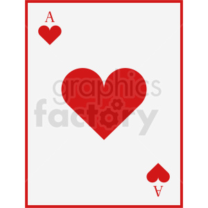 Ace of hearts card vector clipart