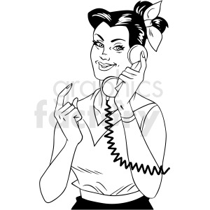 Retro Woman Talking on Telephone