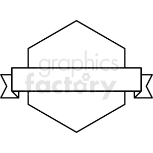   ribbon over hexagon design vector clipart 