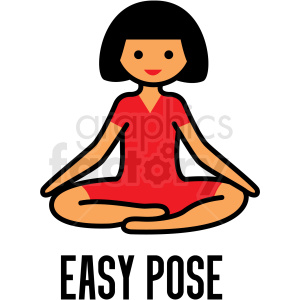 girl doing yoga easy pose vector clipart