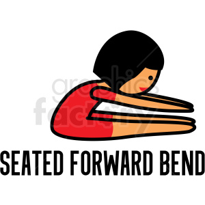 girl doing yoga seated forward bend vector clipart