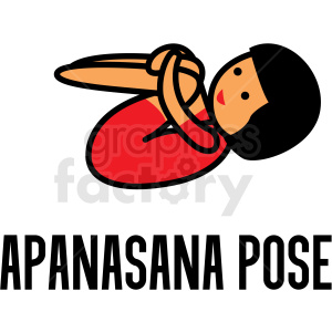 girl doing yoga apanasana pose vector clipart