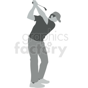 guy swinging golf club vector illustration