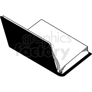 black and white open book
