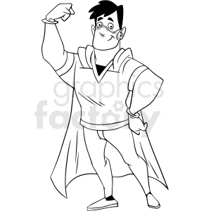 black and white cartoon strong doctor vector clipart