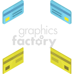 isometric credit card vector icon clipart 6