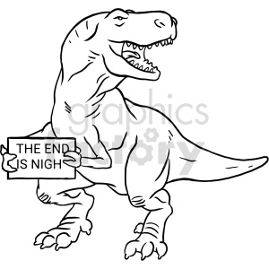 doomsday dino black and white clipart