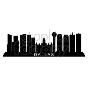 Dallas City Skyline Silhouette