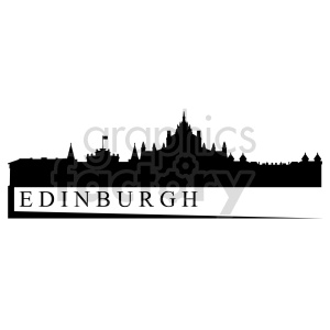 Silhouette of Edinburgh city skyline with characteristic buildings.