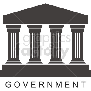 Government building pillars vector icon