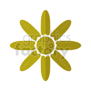 Simple clipart of a stylized flower with eight petals.