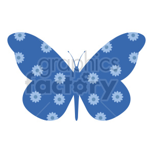 Blue Floral Pattern Butterfly