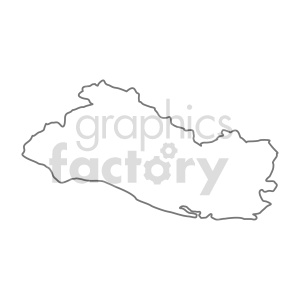 Outline of the map of El Salvador in clipart style.