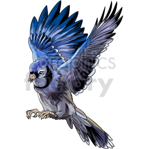   The clipart image depicts a bird in flight, viewed from the side. The bird