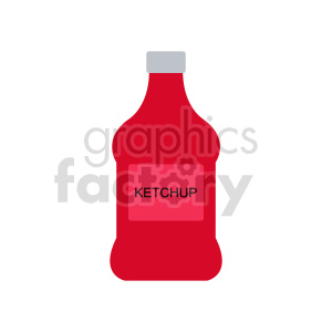 Clipart illustration of a ketchup bottle.