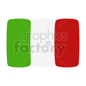 The image contains a simplified representation of the flag of Italy, depicted in a vertical format. It consists of three equally-sized vertical bands in the colors of the Italian flag: green, white, and red from left to right.