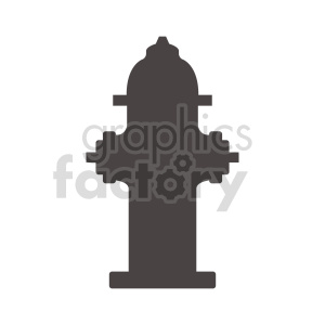 Silhouette of a fire hydrant clipart illustration.