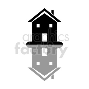 Clipart of a stylized house with an upward and downward arrow, symbolizing real estate market trends.