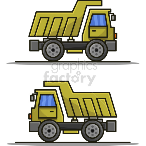 tiny dump trucks vector graphic