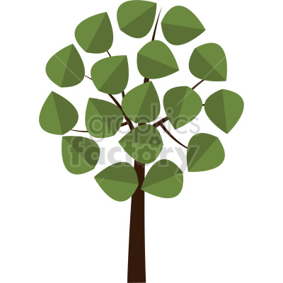 Clipart image of a simple, stylized tree with green leaves and a brown trunk.