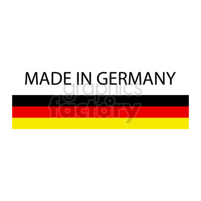 Clipart image of the phrase 'Made in Germany' above the German flag