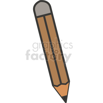 Clipart image of a brown pencil with a gray eraser.